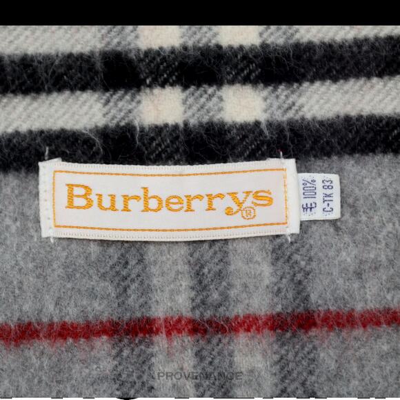 🔴 Burberry Scarf - Nova Check Cashmere Grey Red - Picture 7 of 7